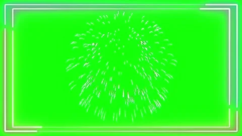 Golden firework explosion isolated on green screen background with white frame 库存影片 342897629