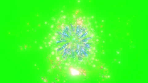 Golden firework explosion isolated on green screen background for motion 库存影片 342897682