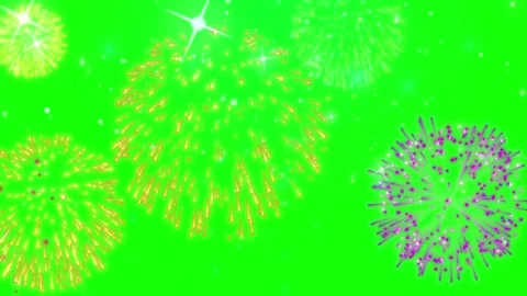 Golden firework explosion isolated on green screen background for video editing Stock Footage 344368262