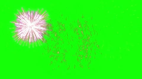 Golden firework explosion isolated on green screen background for video editing Stock Footage 344369096