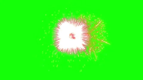 Golden firework explosion isolated on green screen background for easy Stock Footage 344917950