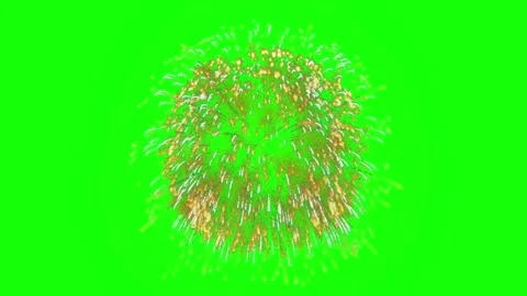 Golden firework explosion isolated on green screen background for video editing Stock Footage 344918387