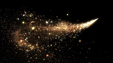 Golden Firework Flying on Black Background Christmas Style Design Element Stock Footage 317993744