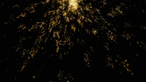 Golden fireworks 4k Video stock 106854681