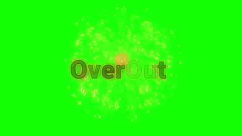 Golden fireworks explode and burst with bright sparks against a solid green Video stock 344714064