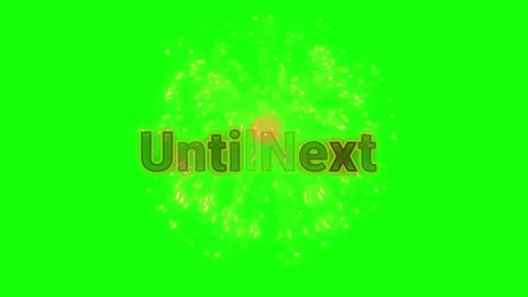 Golden fireworks explode and sparkle on a chroma key green background text Stock Footage 344714080