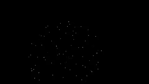 Golden fireworks exploding in circular patterns against black sky 動画素材 329673822