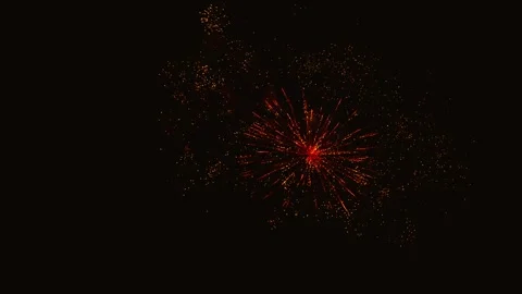 Golden fireworks exploding in the dark night sky 스톡 동영상 343160285