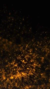 Golden fireworks exploding in the dark night sky Ilustración de archivo
