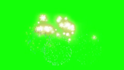 Golden fireworks explosion on green screen. Festive pyrotechnic display for 스톡 동영상 340944033