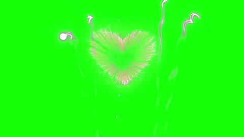Golden fireworks explosion isolated on green screen background for video Stock Footage 345016201