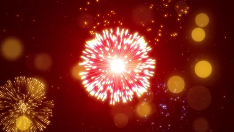 Golden fireworks explosion light background elegance Vidéo 208831272