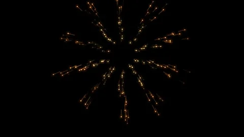 Golden Fireworks Explosion Loop Stock Footage 341161403