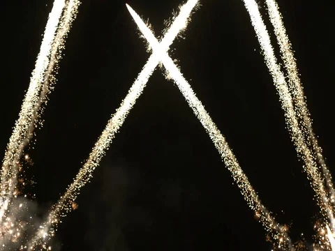 Golden fireworks Stock Footage 75391487