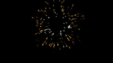 Golden Fireworks Particle Burst Loop Stock Footage 341161395