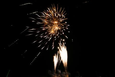 Golden Fireworks Stock Photos