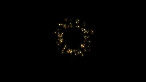 Golden Fireworks Ring Loop Stock Footage 341161408