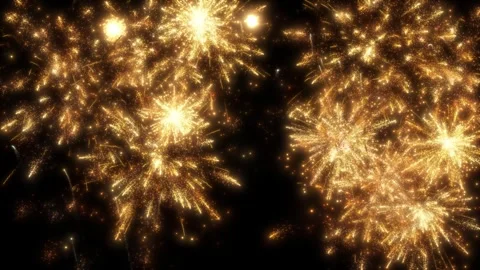 Golden fireworks seamless loop glowing luxury sparks for New Year Christmas Stock Footage 321476984