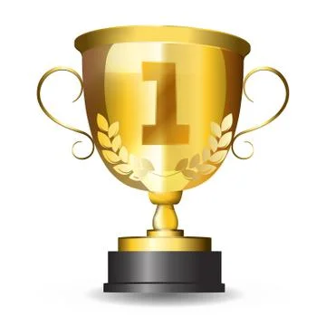Golden first place trophy Stock Illustration