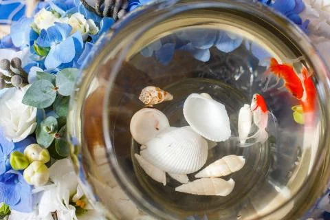 Golden fish decoration Stock Photos