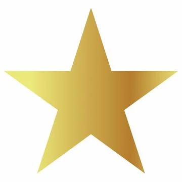 Golden five-pointed star Stockillustratie