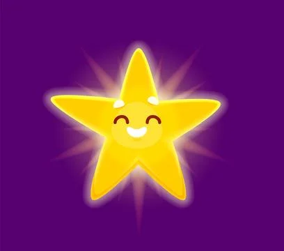 Golden five pointed star mascot character Stock Illustration