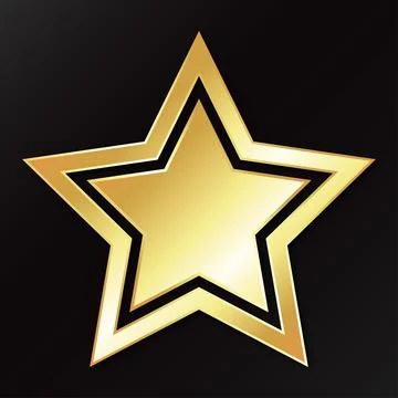 Golden five pointed star unique holiday design Stock Illustration