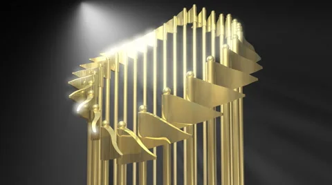 Golden Flag Style Trophy Stock Footage 58951771