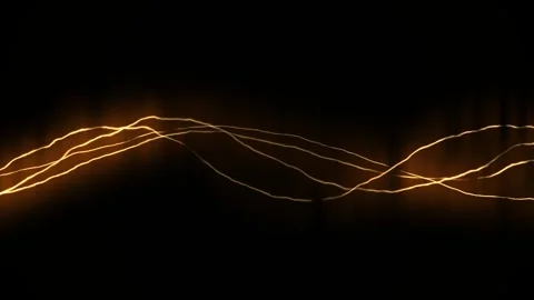 Golden Flame Thread Fire Abstract Background, Seamless Loop 4K Stock Footage 339067889