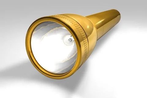 Golden flashlight Illustrazione stock