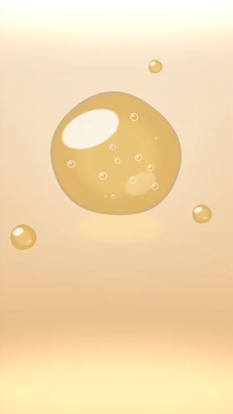 Golden floating bubbles on pastel background. 2d animation 库存影片 343728268