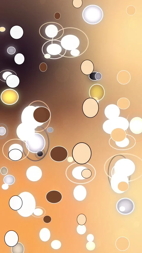 Golden floating circle background template in seamless loop, luminous bubbles, Stock Footage 340340368