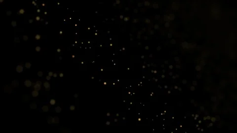 Golden Floating Dust Particles on Black Background. Stock Footage 124995341
