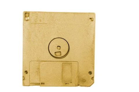 Golden floppy disk Stock Photos