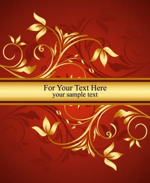 Golden floral background Stock Illustration