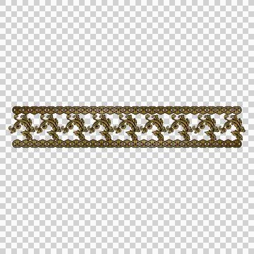 Golden floral border decorative pattern template isolated Stockillustratie