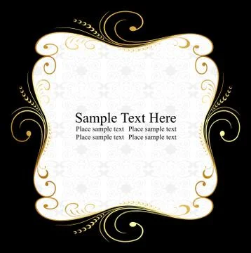 Golden floral frame Stock Illustration