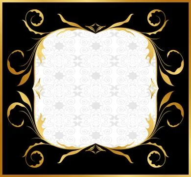 Golden floral frame Stock Illustration