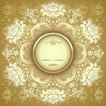 Golden floral pattern Stock Illustration