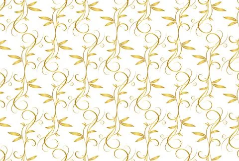 Golden floral pattern isolated on white background vector design Stock Illustration