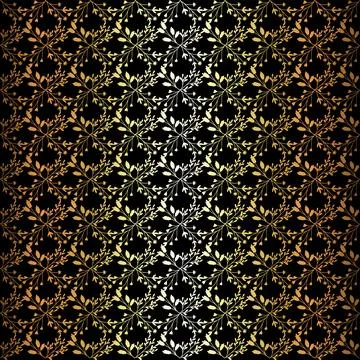 Golden floral pattern unique background design Иллюстрация