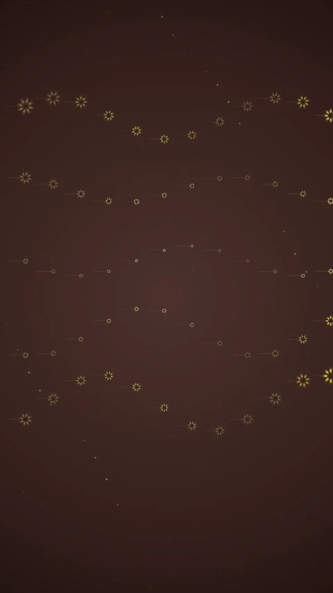 Golden Floral Pattern Wavy Lines on Dark Brown Background 스톡 동영상 346197707