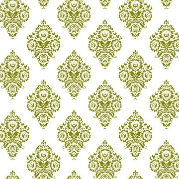 A golden floral pattern on a white background Stock Illustration