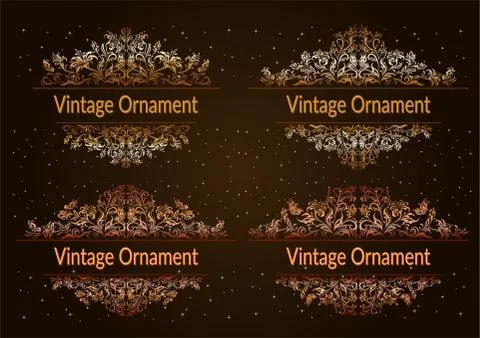 Golden Floral Patterns Stock Illustration