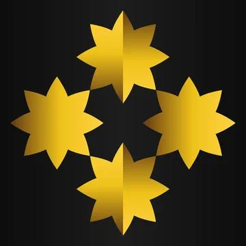 Golden flower pattern	on black background Stock Illustration