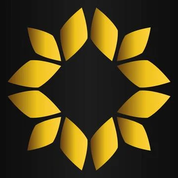 Golden flower pattern	on black background Stock Illustration