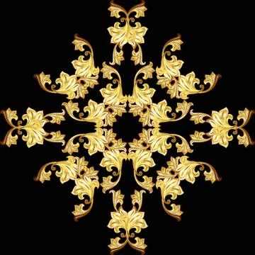 Golden flower pattern Stock Illustration