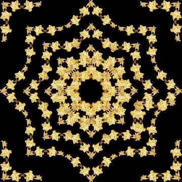 Golden flower pattern Stock Illustration