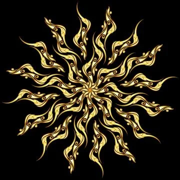 Golden flower pattern Stock Illustration