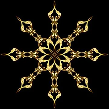 Golden flower pattern Stock Illustration